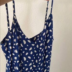 Reformation Navy and Cream Crimini Dress